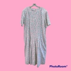 VTG Andrew Harvey print 100% cotton dress Size 18 Grandma core